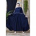 Bohemian frilled abaya- Navy Blue